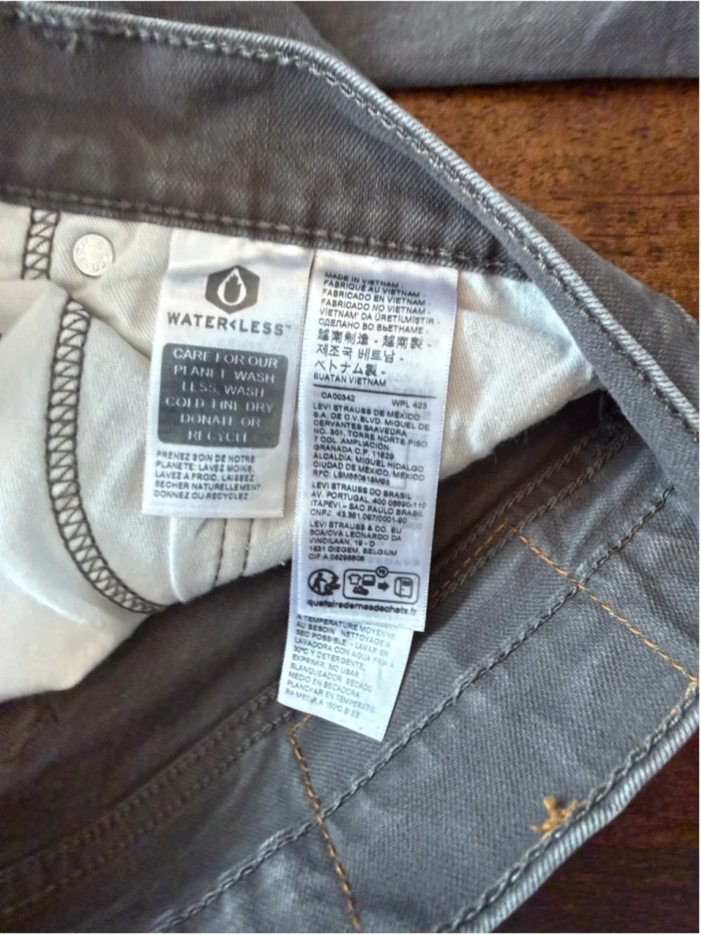 Men's Levi's 505 Straight Leg Jeans Grey Size 33x30